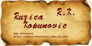 Ružica Kopunović vizit kartica
